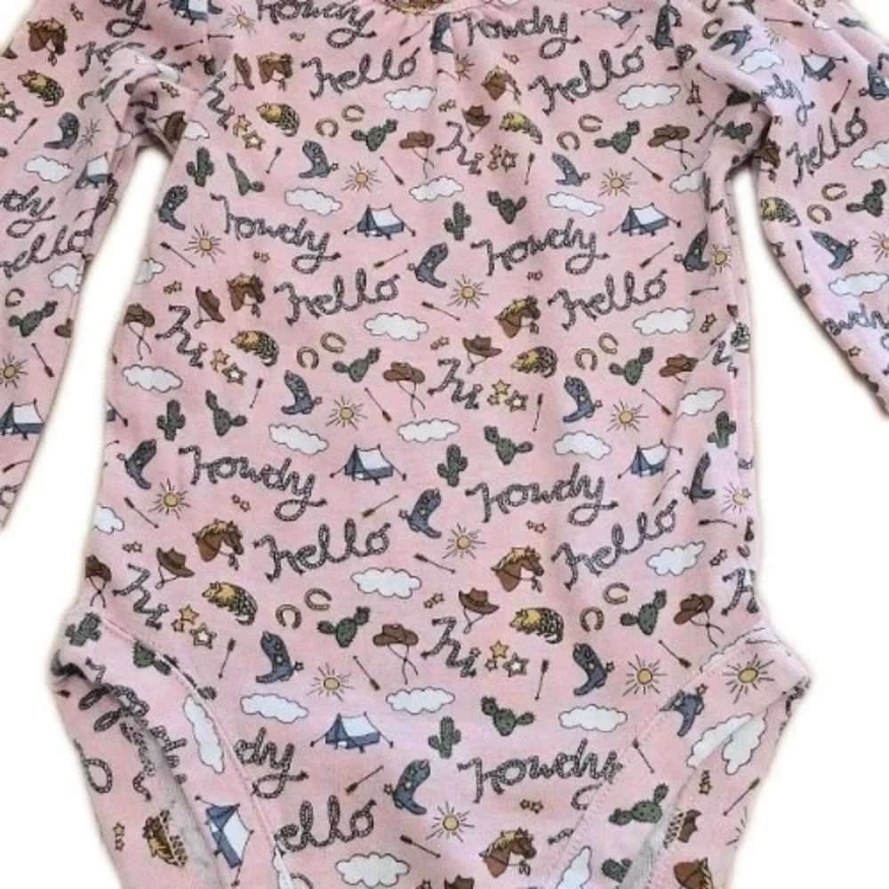 NWOT The Children's Place Baby Girls Cowgirl Bodysuit 3-Pack 100% Cotton RTL $30